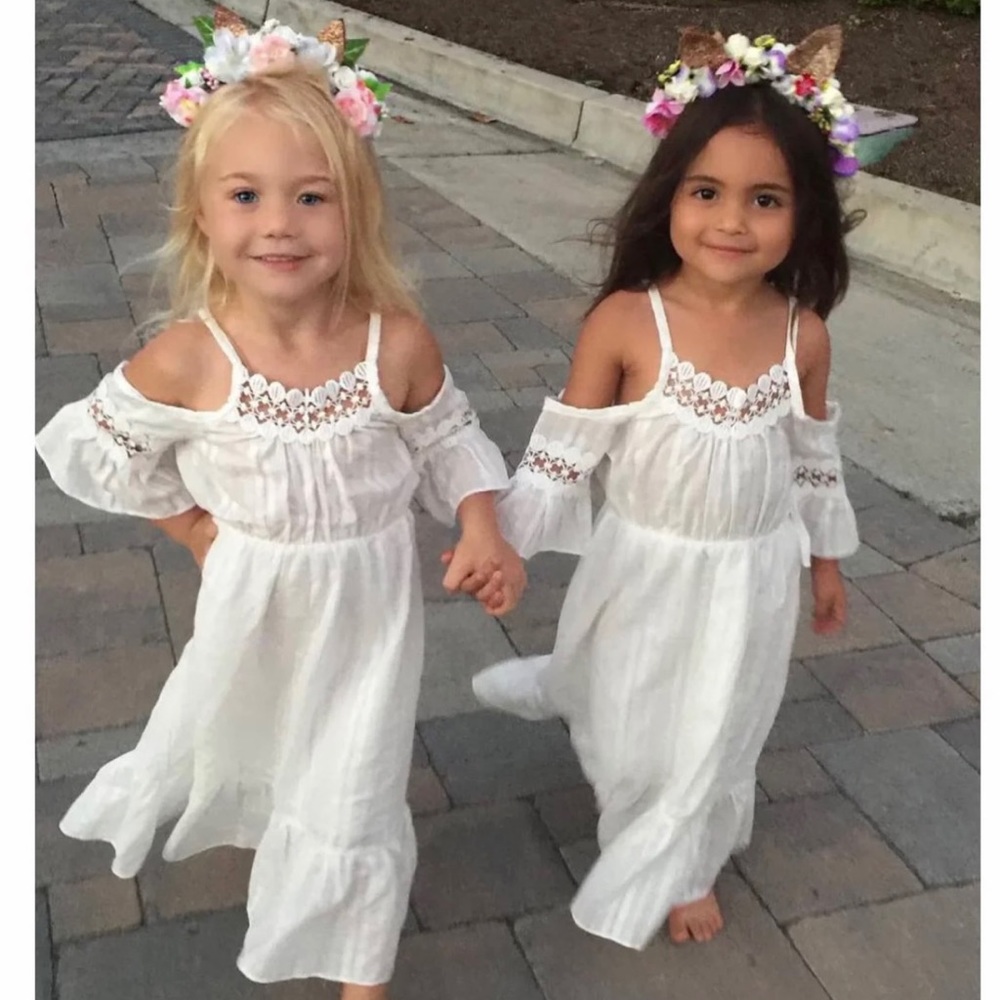White girls cold shoulder dress